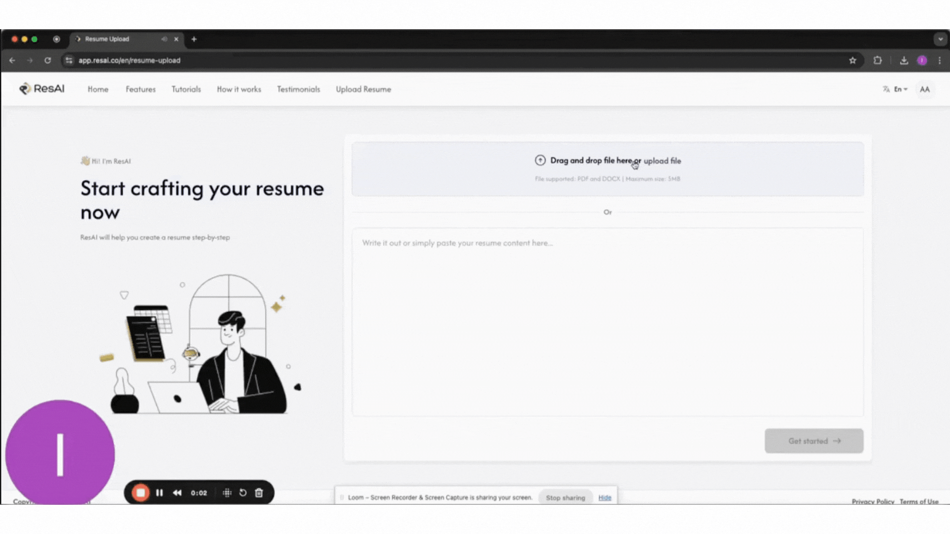 upload resume